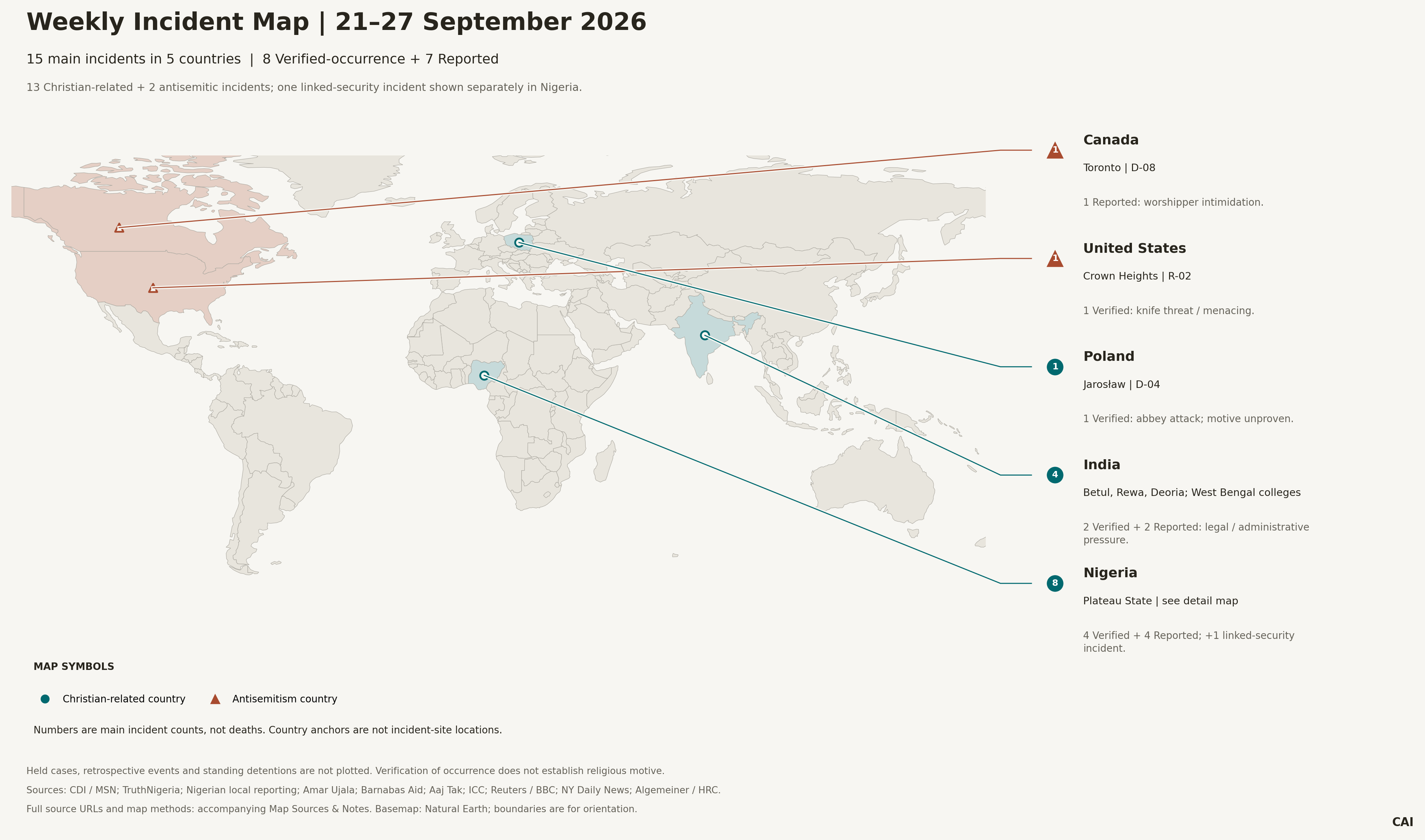 Weekly Incident Map: 21 – 27 September 2026